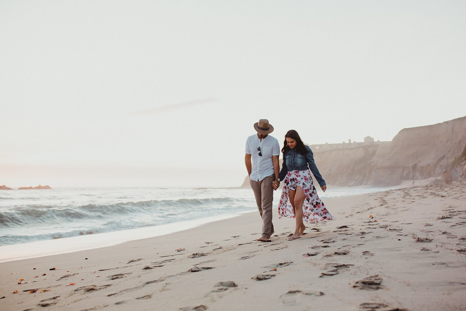 half moon bay ritz calrton proposal, half moon bay proposal, sunset engagement shoot, sunset proposal beach photos