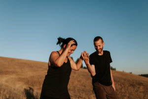 Couple dancing in the field lifestyle photography brad and rachel photography