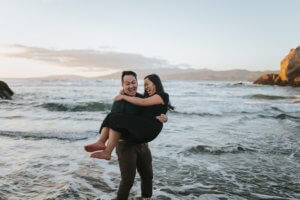 sutro baths lands end presidio engagement shoot beach san francisco Bay area california